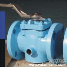 Cast Steel RF Flanged Sleeved Plug Valve with Lever Operated